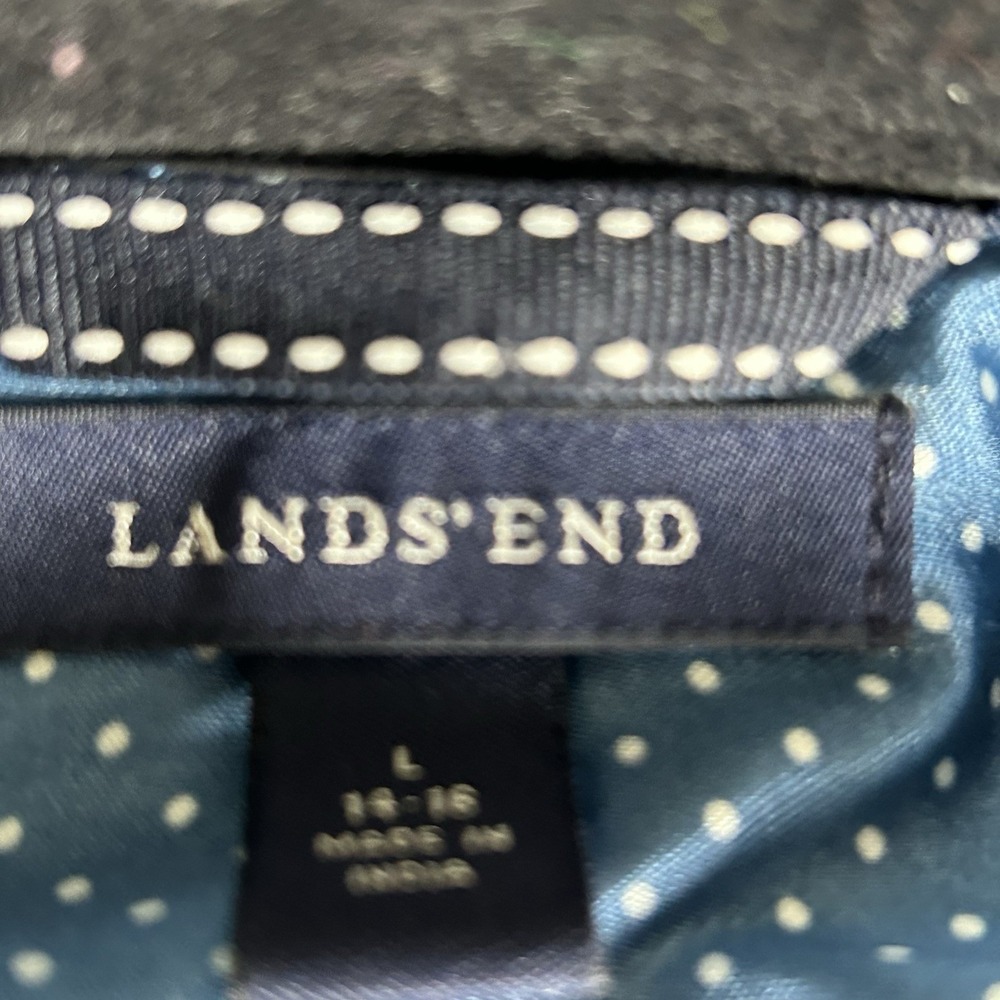 Lands End Velvet Blazer Womens Large Black Lined Jacket Preppy Heritage Classic - Picture 11 of 15
